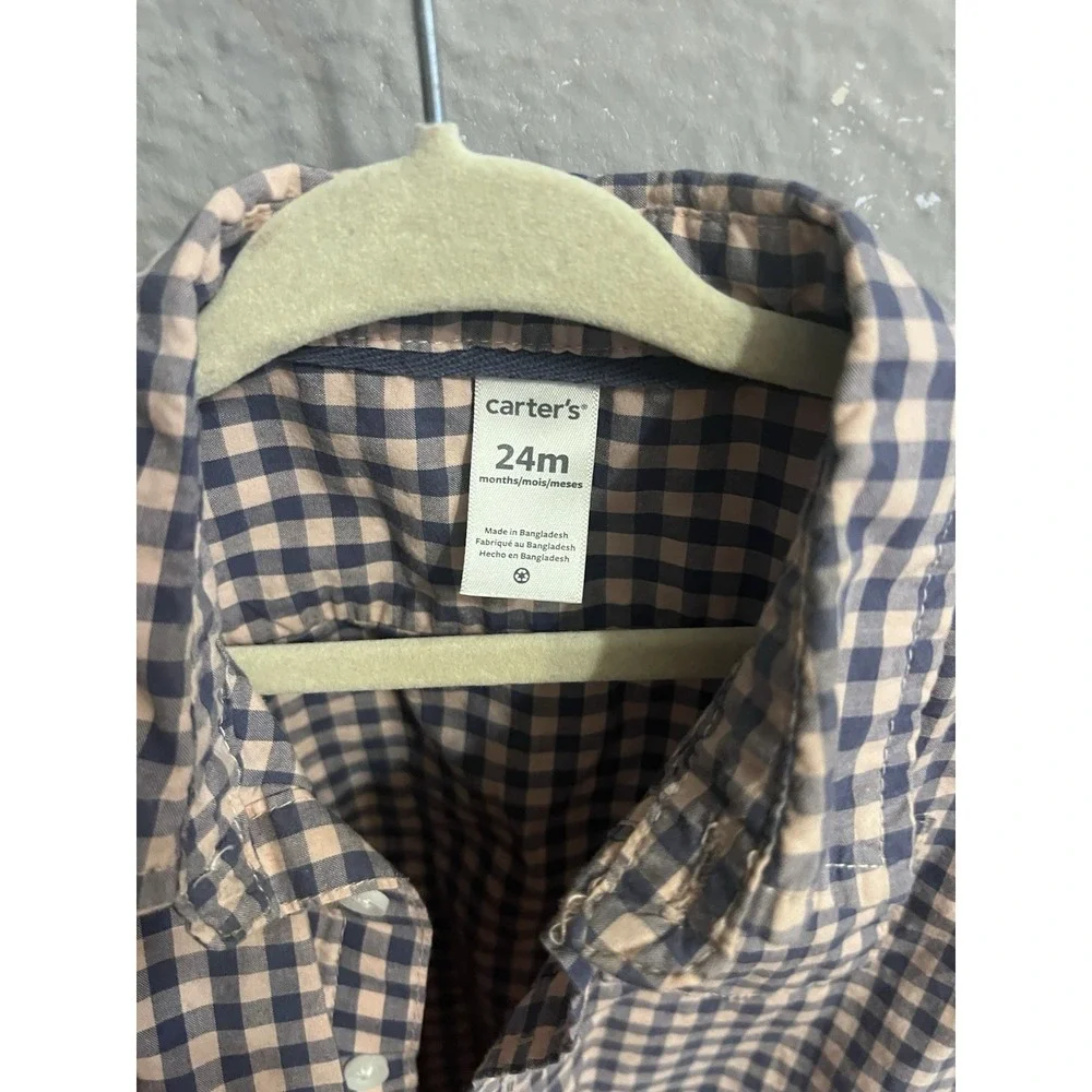 Girls Carters Blue Pink Plaid one piece size 18 months‎